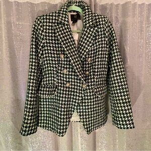 New Blazer Green and White House of Harlow 1960 Houndstooth size S
